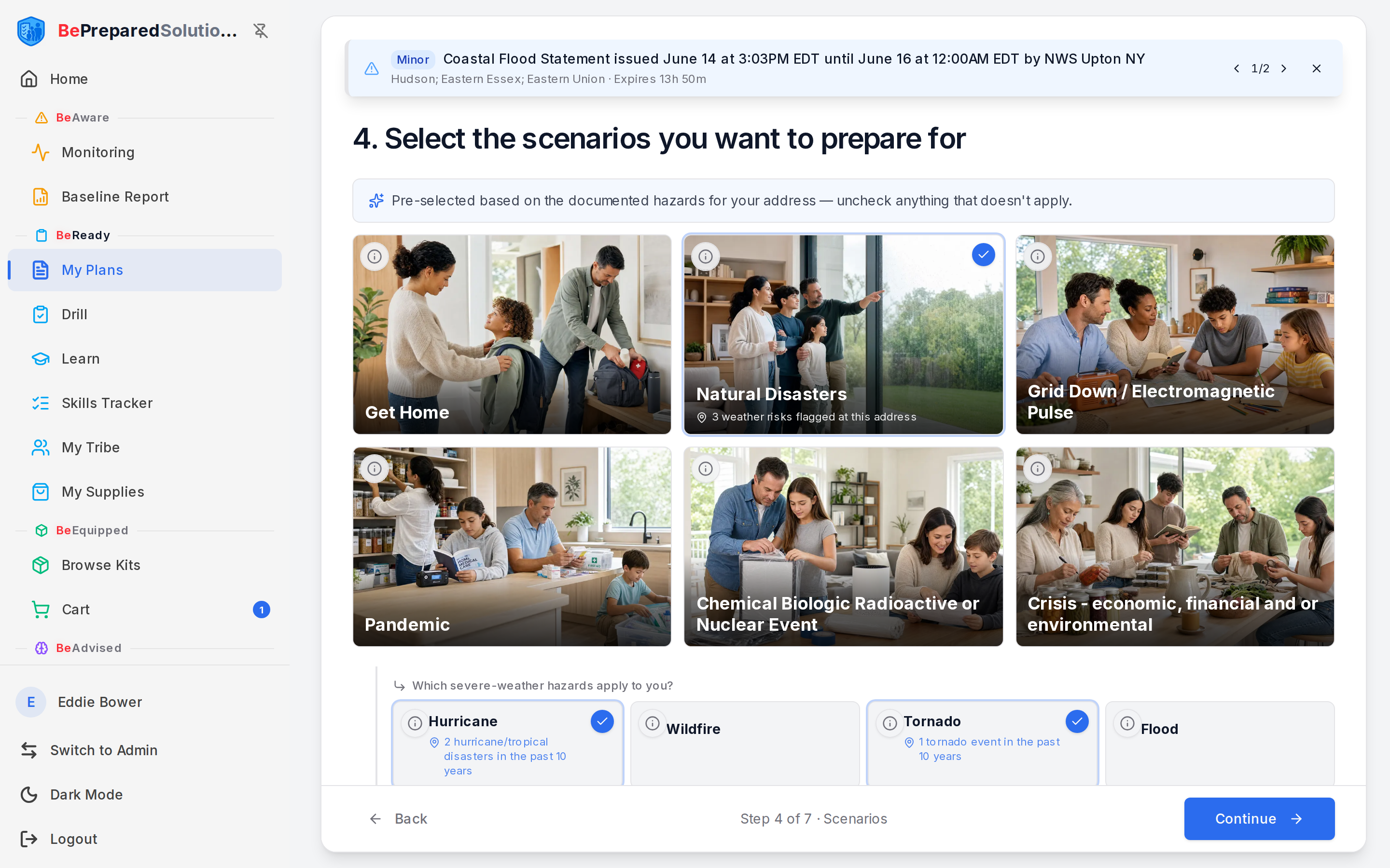Step 4: choose your scenarios