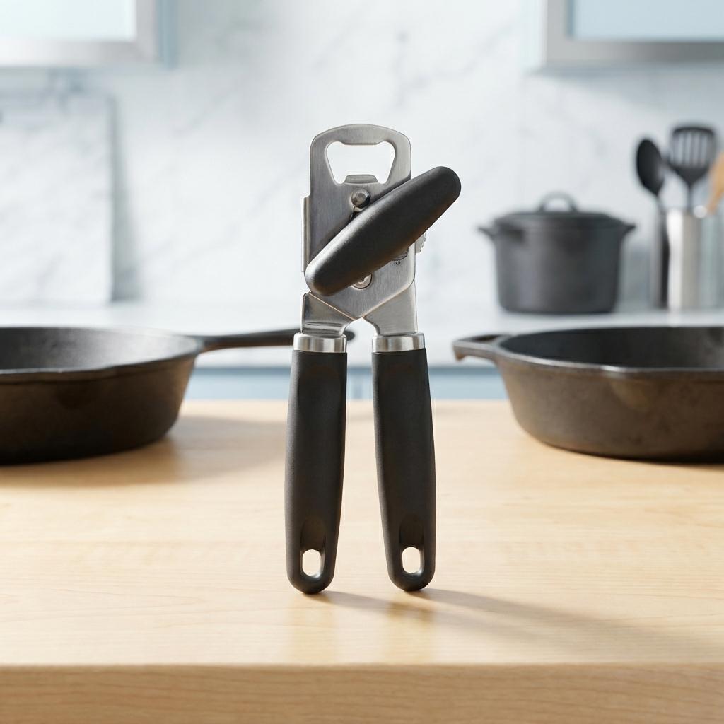 Heavy Duty Stainless Steel Can Opener Manual with Bottle Opener